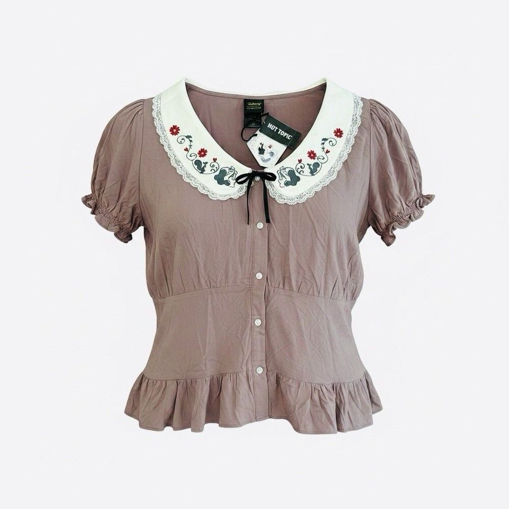 Her Universe Disney Snow White Women’s Peasant Embroidered Woven Top Size 3X